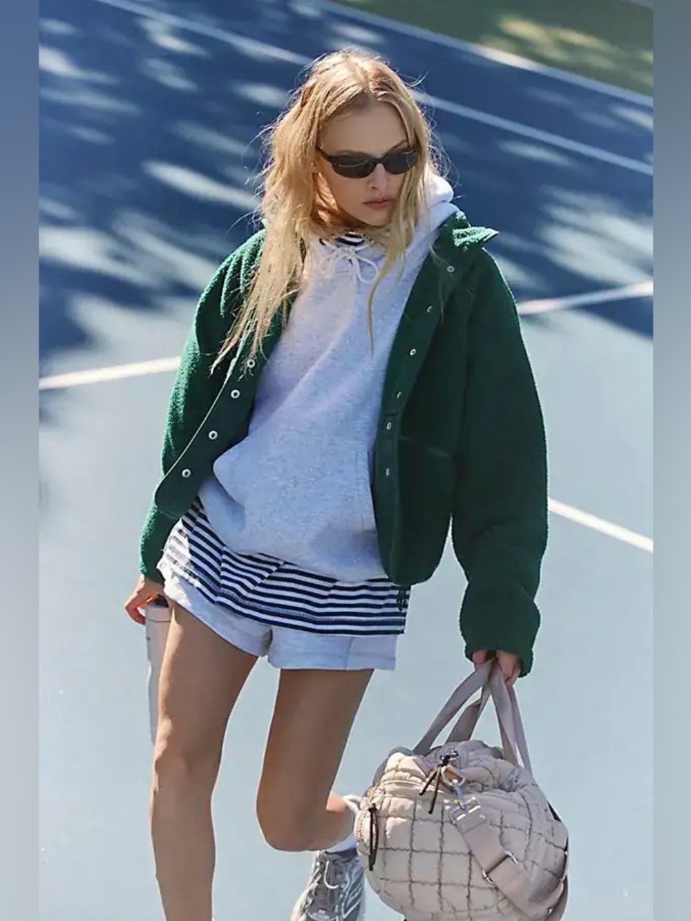 NWT FREE PEOPLE  Hit The Slopes Fleece Jacket - Evergreen Sz M - Picture 4 of 15
